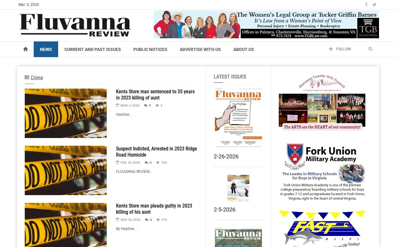 Fluvanna Review local county crime-news category with selected reporting