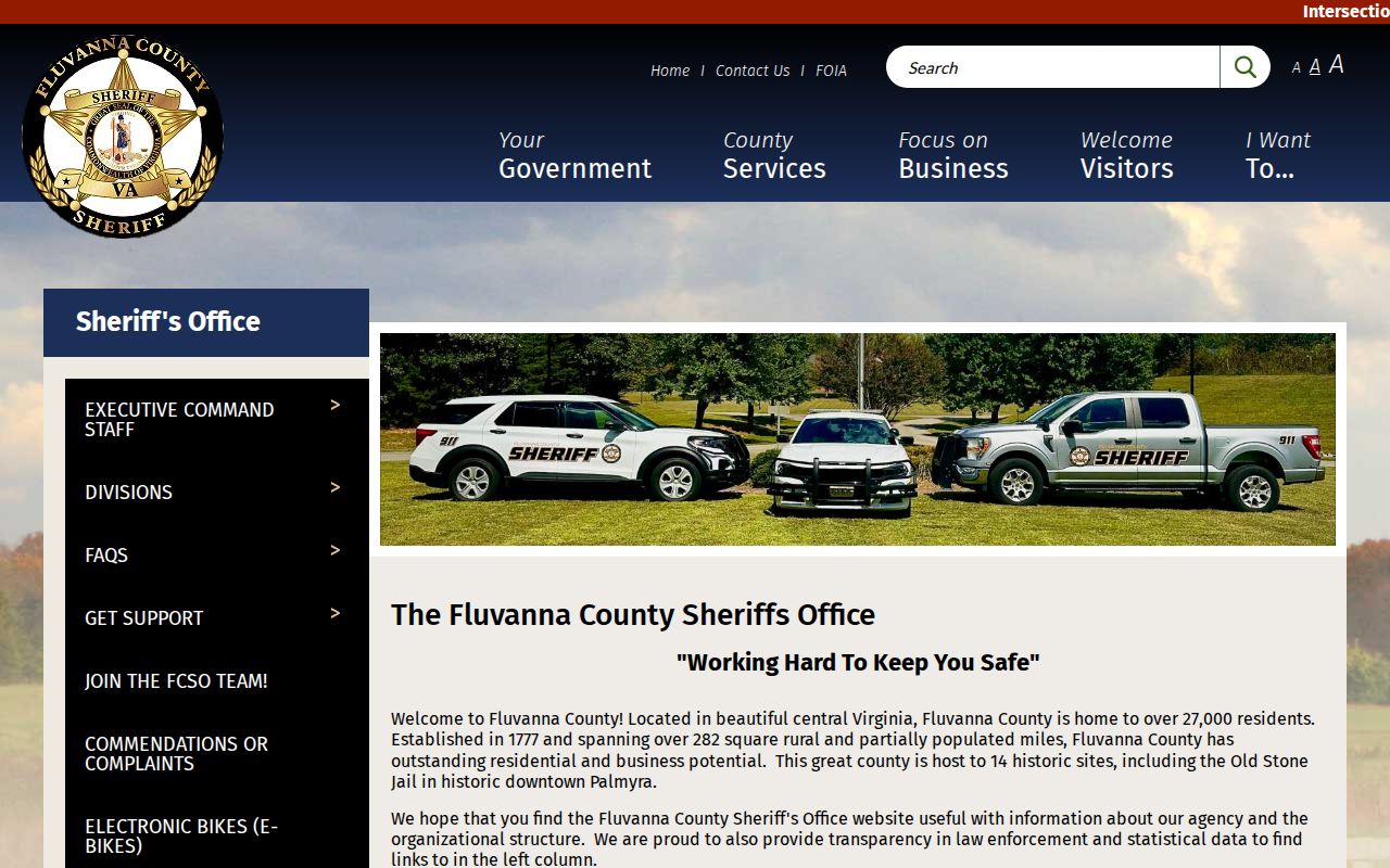 Fluvanna County Sheriff’s Office official law-enforcement page for Palmyra arrest records