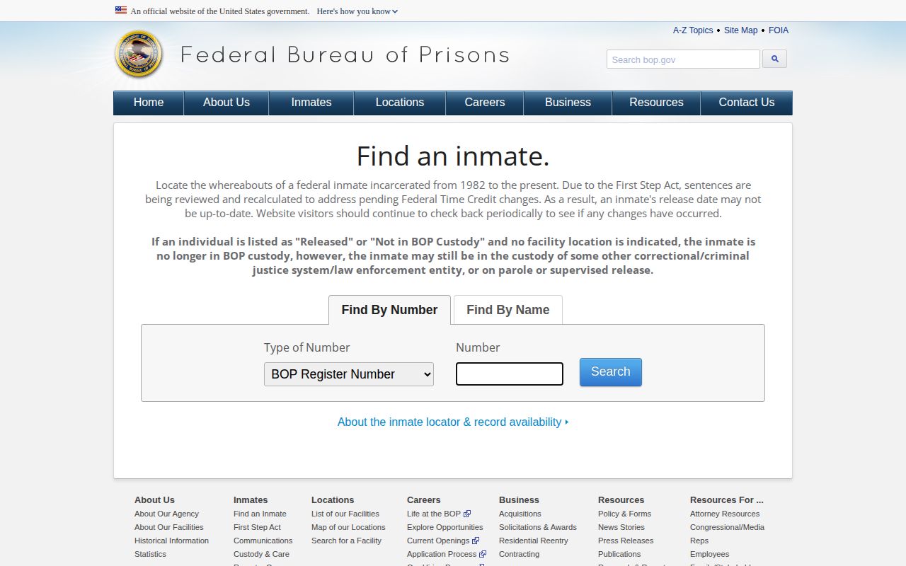 Federal inmate locator for Fluvanna County federal-custody record searches